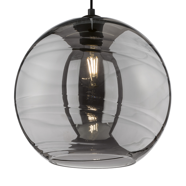 Pendelleuchte Opie II - Rauchglas / Eisen - 1-flammig