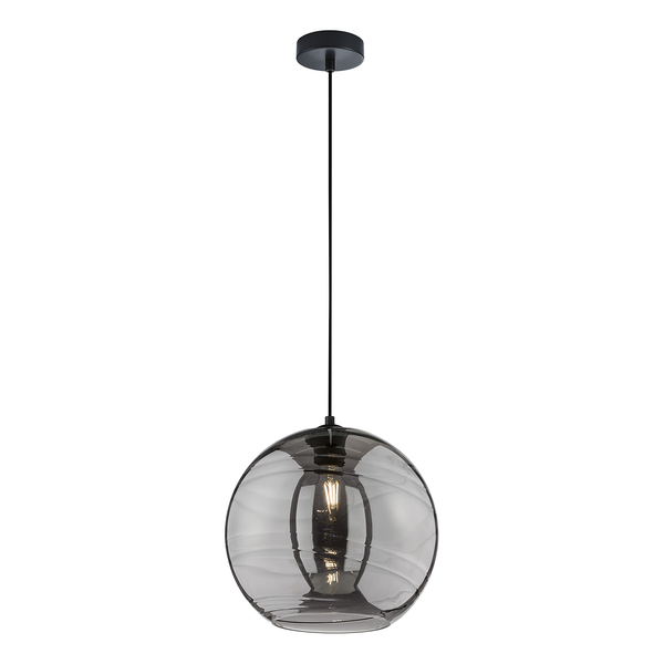 Pendelleuchte Opie II - Rauchglas / Eisen - 1-flammig