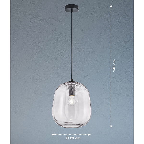 Pendelleuchte Bretagne I - Glas / Eisen - 1-flammig