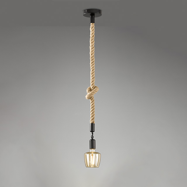 Pendelleuchte Rope II - Eisen - 1-flammig