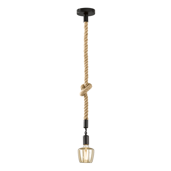 Pendelleuchte Rope II - Eisen - 1-flammig