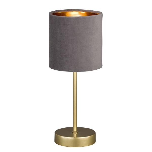 Tischleuchte Aura - Samt / Eisen - 1-flammig - Taupe