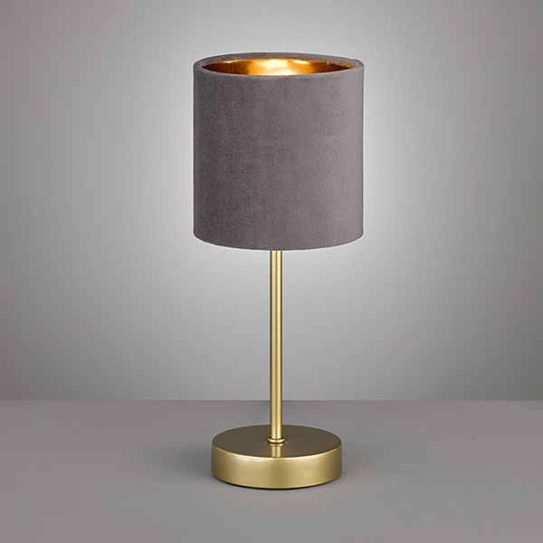 Tischleuchte Aura - Samt / Eisen - 1-flammig - Taupe