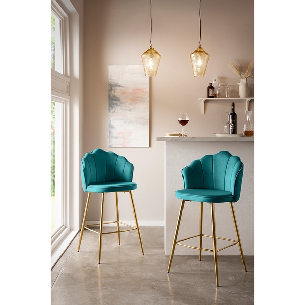 Barstuhl Zelda (2er-Set) - Türkis