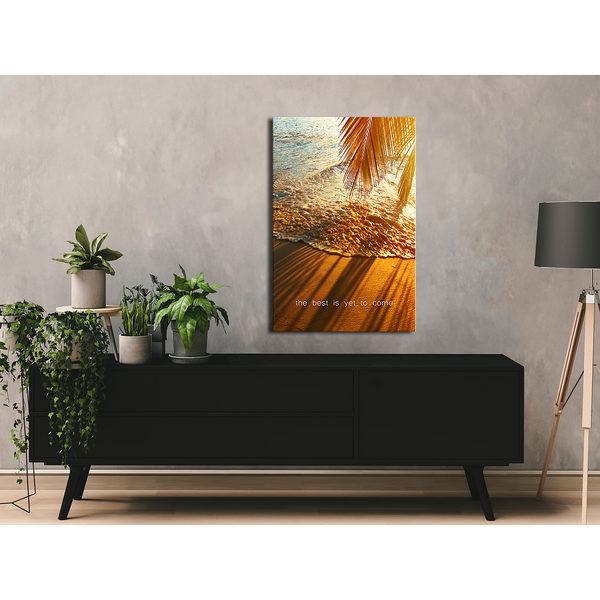 Wandbild The Best Is Yet To Come - Holzwerkstoff & Leinen - Mehrfarbig