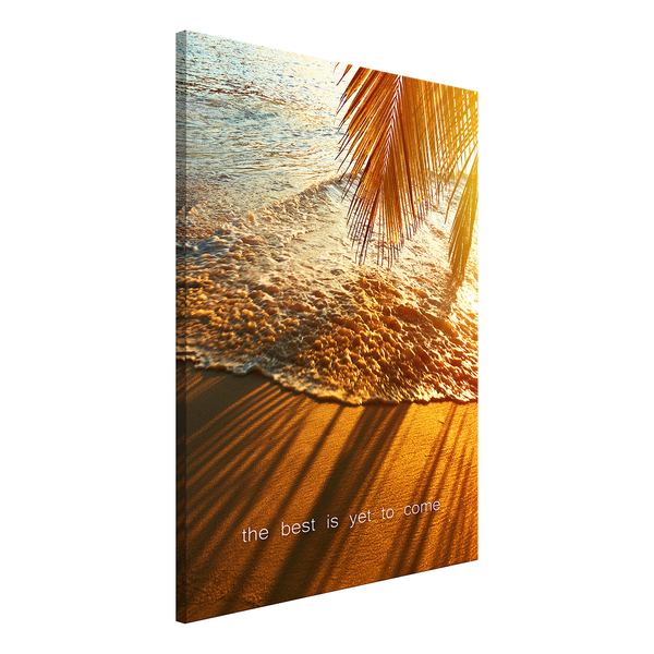 Wandbild The Best Is Yet To Come - Holzwerkstoff & Leinen - Mehrfarbig