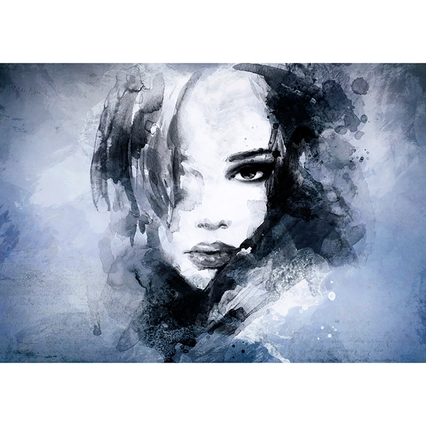 Vlies Fototapete Dream Girl - Vlies - Blau / Schwarz - Blau - 350 x 245 cm