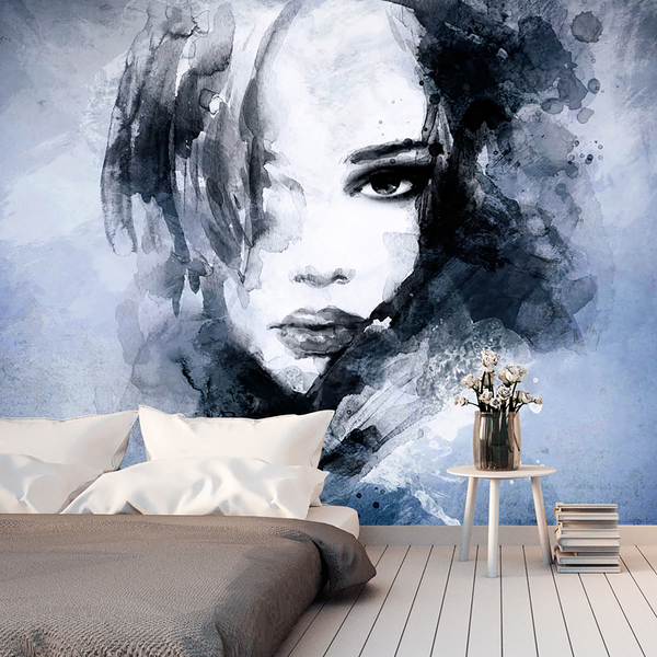 Vlies Fototapete Dream Girl - Vlies - Blau / Schwarz - Blau - 350 x 245 cm