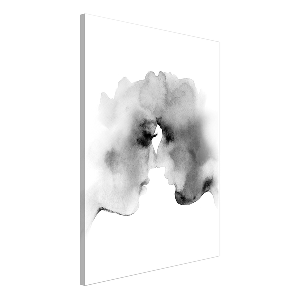 Wandbild Blurred Thoughts - Holzwerkstoff & Leinen - Schwarz-Weiß