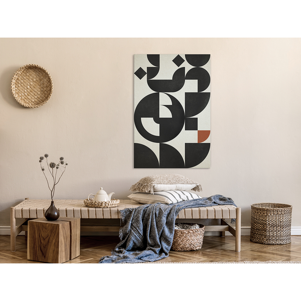 Wandbild Big Waves - Holzwerkstoff & Leinen - Mehrfarbig