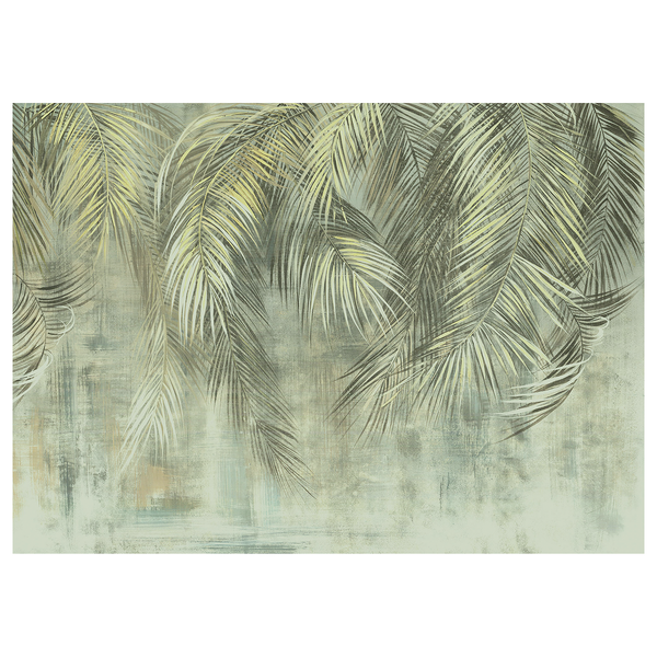 Vlies Fototapete Palm Fronds - Vlies - Grün / Blau