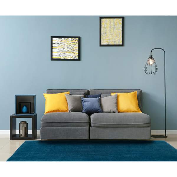 Hochflorteppich Orvieto - Polyester - Blau - 60 x 130 cm