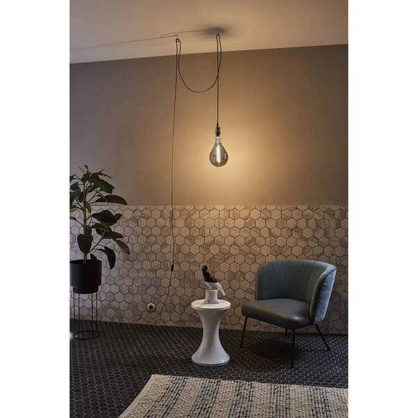 LED-Leuchtmittel Linghed - Rauchglas / Metall - 1-flammig