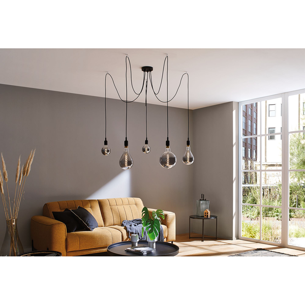 LED-Leuchtmittel Linghed - Rauchglas / Metall - 1-flammig