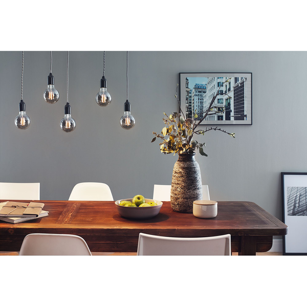 LED-Leuchtmittel Ogu - Rauchglas / Metall - 1-flammig