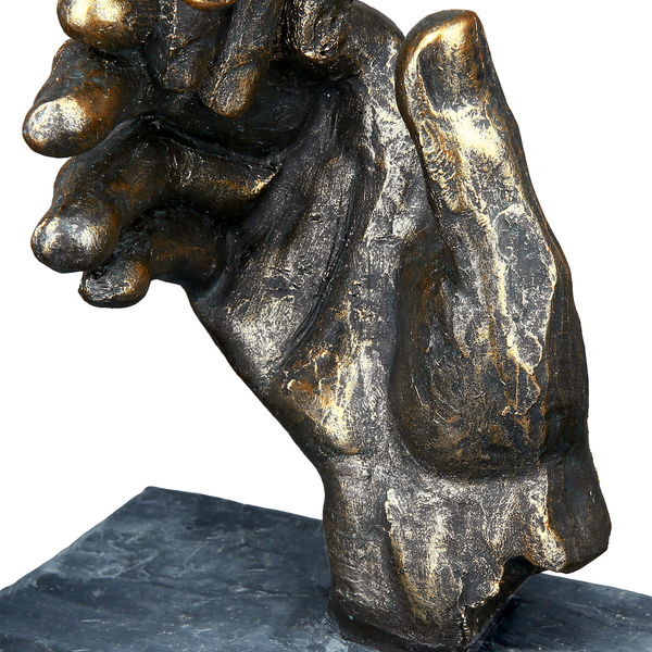 Skulptur Two hands - Kunstharz - Gold - 13cm x 21cm x 7cm
