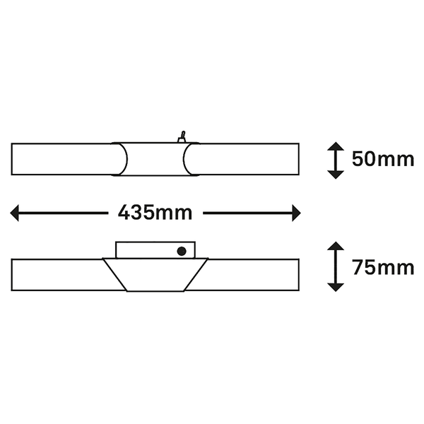 Wandleuchte Kabili - Milchglas / Eisen - 2-flammig