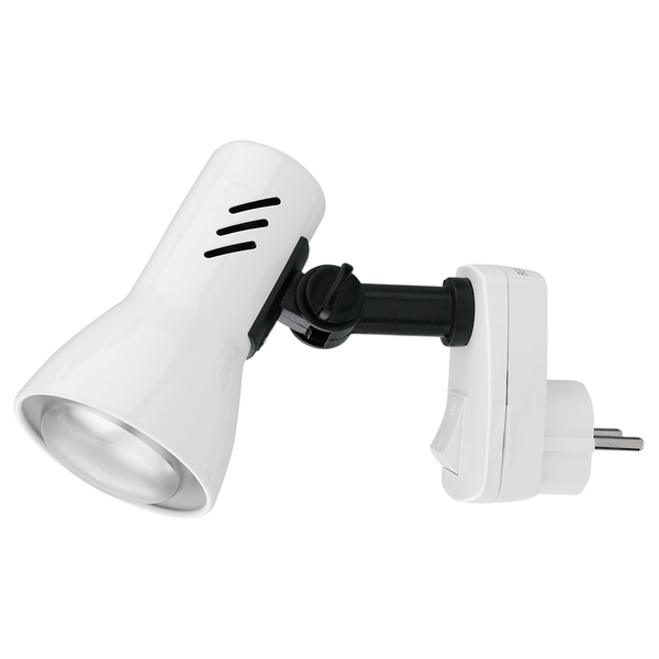 Steckerleuchte Pilo - Polycarbonat / Eisen - 1-flammig - Weiß