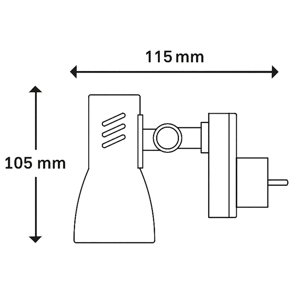 Steckerleuchte Pilo - Polycarbonat / Eisen - 1-flammig - Weiß
