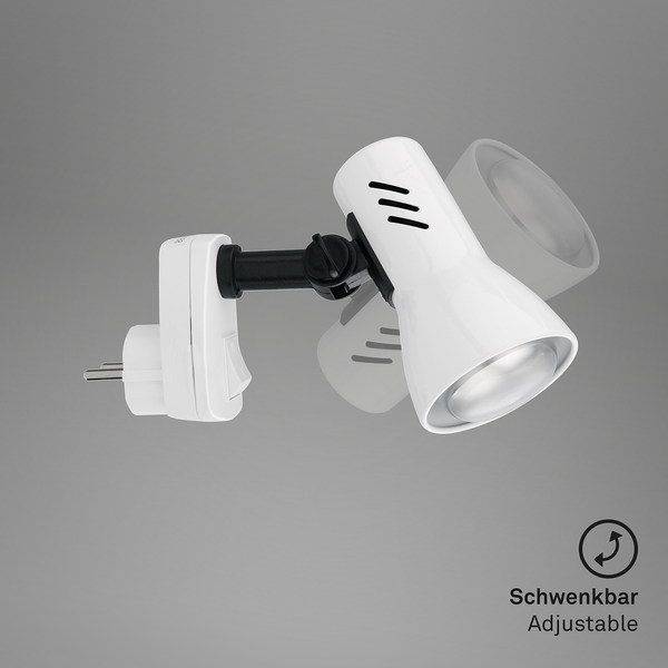 Steckerleuchte Pilo - Polycarbonat / Eisen - 1-flammig - Weiß