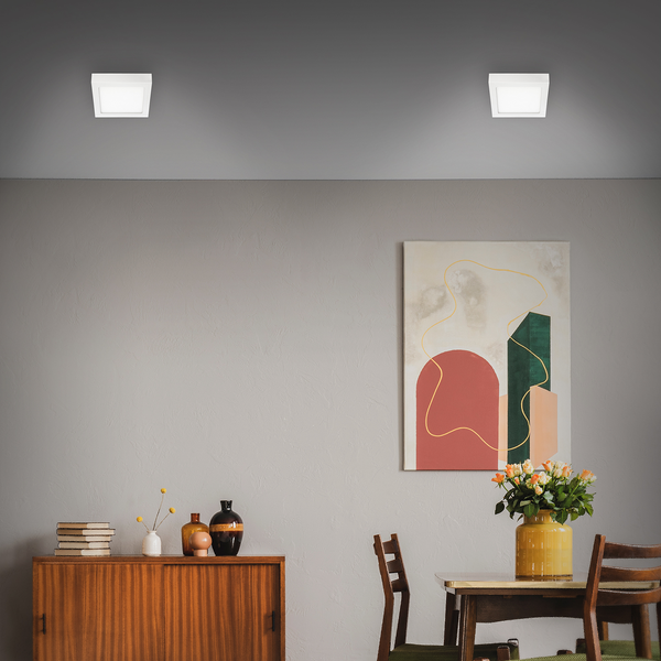 LED-Deckenleuchte Fire IV - Polycarbonat / Eisen - 1-flammig - Weiß