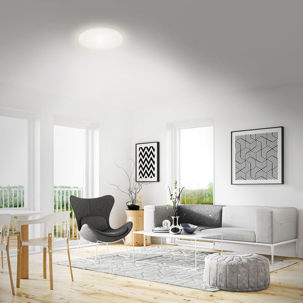 LED-Deckenleuchte Runa I - Polycarbonat / Eisen - 1-flammig - Weiß
