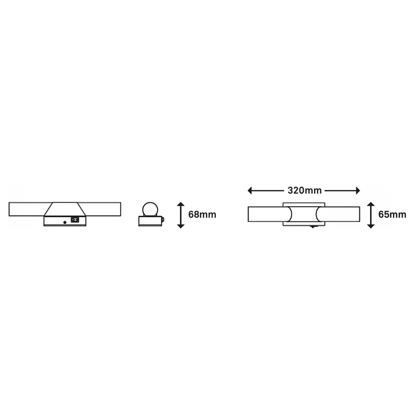 LED-Wandleuchte Klak - Polycarbonat / Eisen - 1-flammig - Tiefe: 47 cm