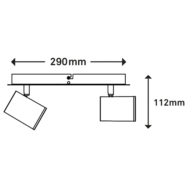 Deckenleuchte Banyo I - Polycarbonat / Eisen - 2-flammig - Schwarz