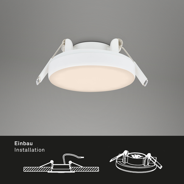 LED-Einbauleuchte Plat I - Polycarbonat / Eisen - 1-flammig - Durchmesser: 8 cm