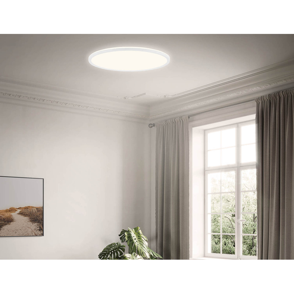 LED-Deckenleuchte Slim S I - Polycarbonat - 1-flammig - Weiß - Durchmesser: 42 cm
