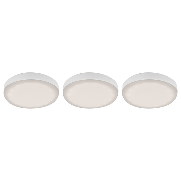 LED-Einbauleuchte Plat IV (3er-Set) - Polycarbonat / Eisen - 3-flammig