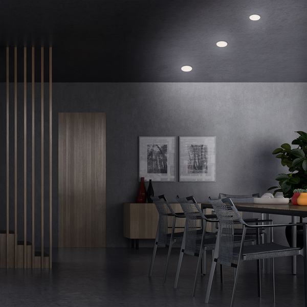 LED-Einbauleuchte Plat IV (3er-Set) - Polycarbonat / Eisen - 3-flammig