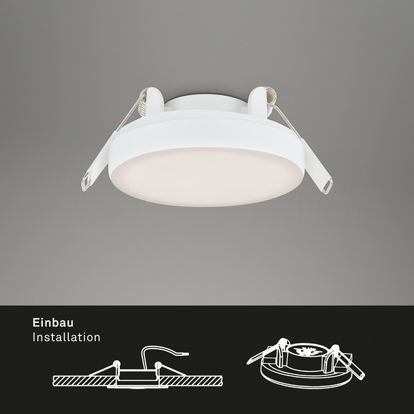 LED-Einbauleuchte Plat IV (3er-Set) - Polycarbonat / Eisen - 3-flammig