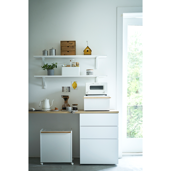 Brotkasten Tosca - Stahl / Esche - Weiß