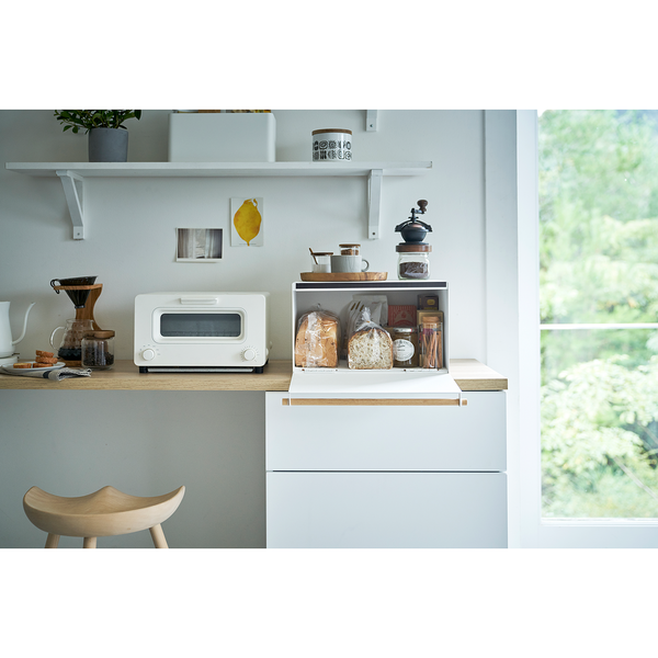 Brotkasten Tosca - Stahl / Esche - Weiß