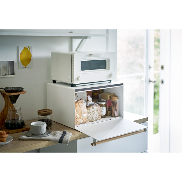 Brotkasten Tosca - Stahl / Esche - Weiß