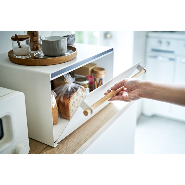 Brotkasten Tosca - Stahl / Esche - Weiß