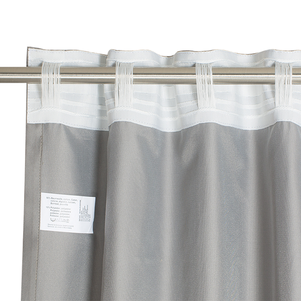 Fertiggardine Soft - Baumwolle / Polyester - Grau - 130 x 250 cm