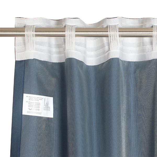 Fertiggardine Soft - Baumwolle / Polyester - Blau - 130 x 250 cm