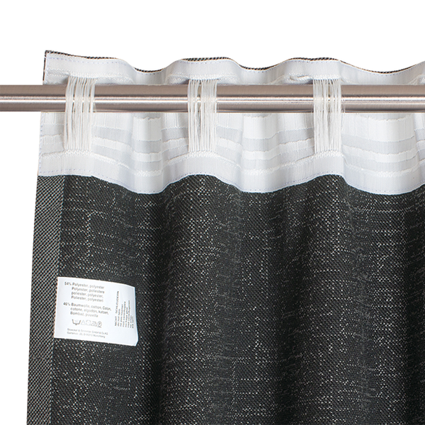 Fertiggardine Solo - Baumwolle / Polyester - Grau - 130 x 250 cm