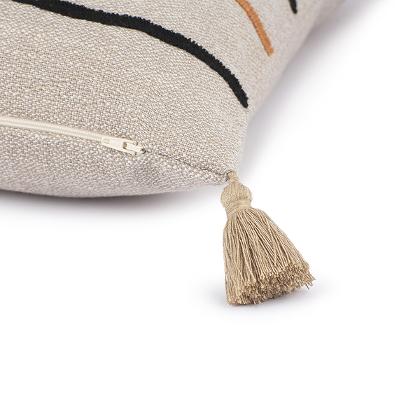 Kissenbezug Boho II - Mischgewebe - Beige