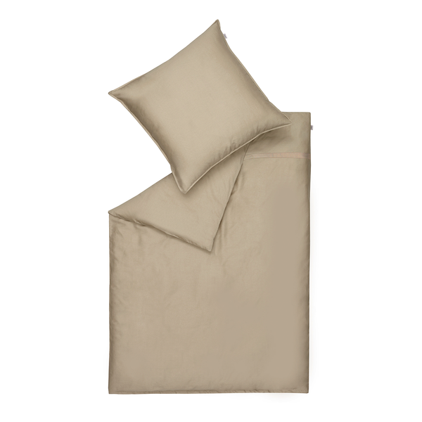 Bettwäsche Pure - Baumwolle - Beige - 135 x 200 cm + Kissen 80 x 80 cm