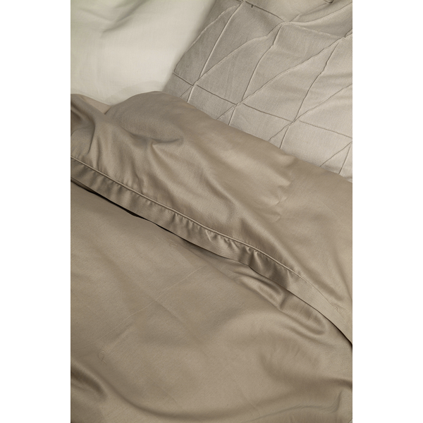 Bettwäsche Pure - Baumwolle - Beige - 135 x 200 cm + Kissen 80 x 80 cm