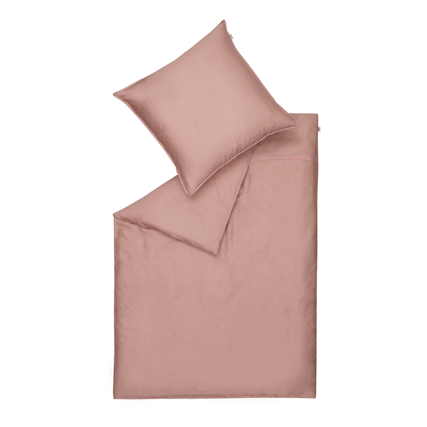 Bettwäsche Pure - Baumwolle - Rosa - 135 x 200 cm + Kissen 80 x 80 cm