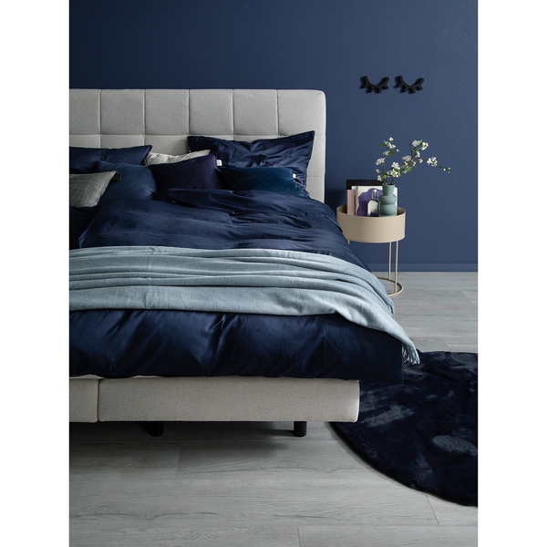 Bettwäsche Pure - Baumwolle - Marineblau - 200 x 220 cm + 2 Kissen 80 x 80 cm