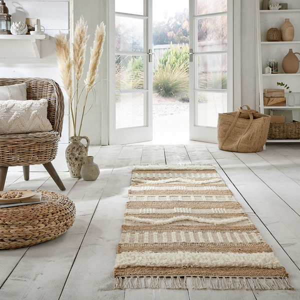 Läufer Medina Jute - Jute - Natural / Creme