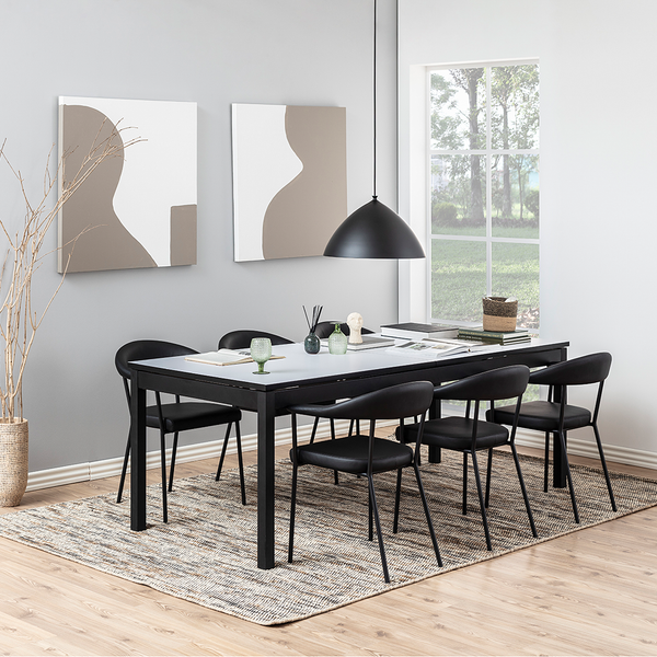 Armlehnenstuhl Otava (2er-Set) - Kunstleder / Eisen - Schwarz