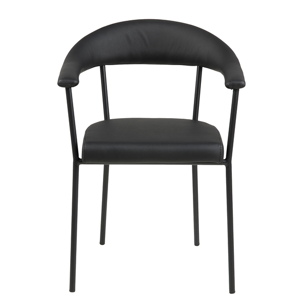 Armlehnenstuhl Otava (2er-Set) - Kunstleder / Eisen - Schwarz