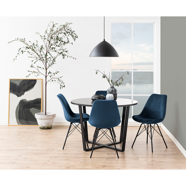 Polsterstuhl Bonito 2er-Set - Samt Vilda: Marineblau