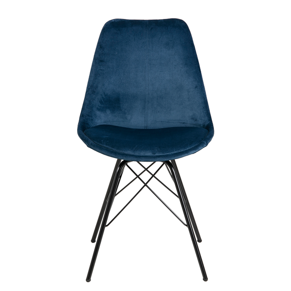 Polsterstuhl Bonito 2er-Set - Samt Vilda: Marineblau